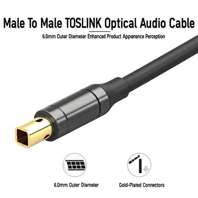 남성-남성 TOSLINK 광 오디오 케이블 6.0mm 외경 향상된 제품 외관 인지 골드 도금 커넥터