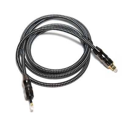 주문 TOSLINK OD6.0mm 디지털 광섬유 오디오 케이블 블랙 아연 합금 플라스틱 와이어 online manufacture