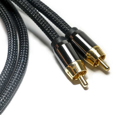 주문 RCA 디지털 오디오 케이블 3.5MM 니트 나일론 로프 도금 알루미늄 합금 쉘 골든 커넥터 사운드 바 용 프리미엄 품질 online manufacture