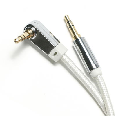 주문 화이트 AUX 디지털 오디오 SPDIF 케이블 90 ° 3.5mm 니트 로프 도금 알루미늄 합금 사운드 스피커 자동차 오디오 0.92M online manufacture
