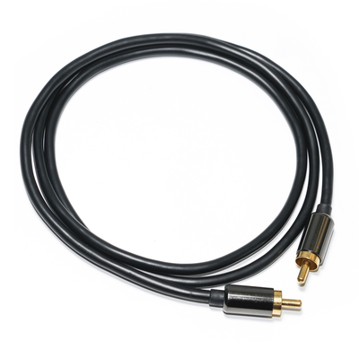주문 RCA 디지털 오디오 케이블 3.5mm 출력 1/1 더블 남성 플레이트 금속 블랙 PVC 알루미늄 합금 1.2M 사운드 바 자동차 오디오 online manufacture