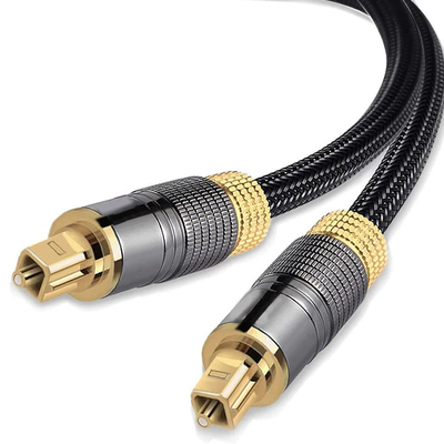 주문 플라스틱 섬유 케이블 Toslink To Toslink 오디오 광섬유 금으로 접힌 금 연결 케이블 online manufacture