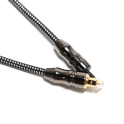 TOSLINK OD6.0mm 디지털 광섬유 오디오 케이블 블랙 아연 합금 플라스틱 와이어