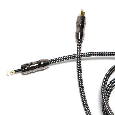 TOSLINK OD6.0mm 디지털 광섬유 오디오 케이블 블랙 아연 합금 플라스틱 와이어
