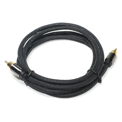 RCA 디지털 오디오 케이블 3.5MM 니트 나일론 로프 도금 알루미늄 합금 쉘 골든 커넥터 사운드 바 용 프리미엄 품질