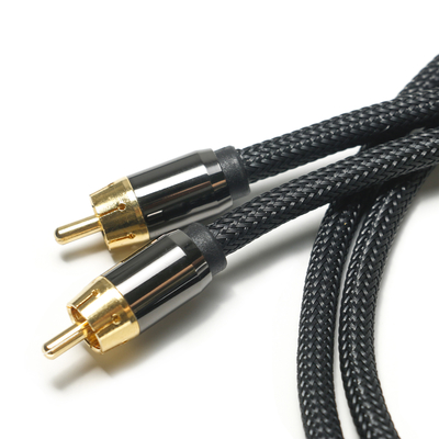 RCA 디지털 오디오 케이블 3.5MM 니트 나일론 로프 도금 알루미늄 합금 쉘 골든 커넥터 사운드 바 용 프리미엄 품질