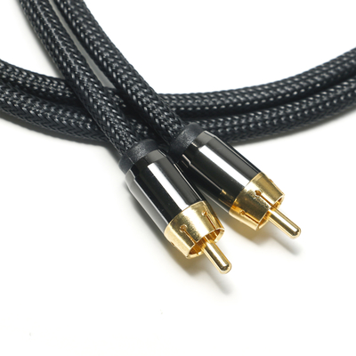 RCA 디지털 오디오 케이블 3.5MM 니트 나일론 로프 도금 알루미늄 합금 쉘 골든 커넥터 사운드 바 용 프리미엄 품질