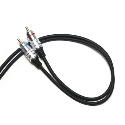 공장 oulet RCA 3.5MM 오디오 케이블 레드 블루 림 PCV 커버 CD TV 사운드 바용 도금 합금