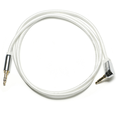 화이트 AUX 디지털 오디오 SPDIF 케이블 90 ° 3.5mm 니트 로프 도금 알루미늄 합금 사운드 스피커 자동차 오디오 0.92M