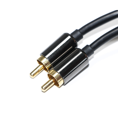 RCA 디지털 오디오 케이블 3.5mm 출력 1/1 더블 남성 플레이트 금속 블랙 PVC 알루미늄 합금 1.2M 사운드 바 자동차 오디오