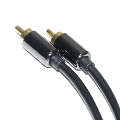 RCA 디지털 오디오 케이블 3.5mm 출력 1/1 더블 남성 플레이트 금속 블랙 PVC 알루미늄 합금 1.2M 사운드 바 자동차 오디오
