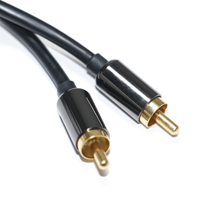 RCA 디지털 오디오 케이블 3.5mm 출력 1/1 더블 남성 플레이트 금속 블랙 PVC 알루미늄 합금 1.2M 사운드 바 자동차 오디오