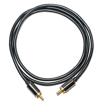 RCA 디지털 오디오 케이블 3.5mm 출력 1/1 더블 남성 플레이트 금속 블랙 PVC 알루미늄 합금 1.2M 사운드 바 자동차 오디오