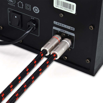 질감 니트 로프 5.1로 도금되는 ROHS RCA 디지털 오디오 케이블 SPDIF 3.5mm 금