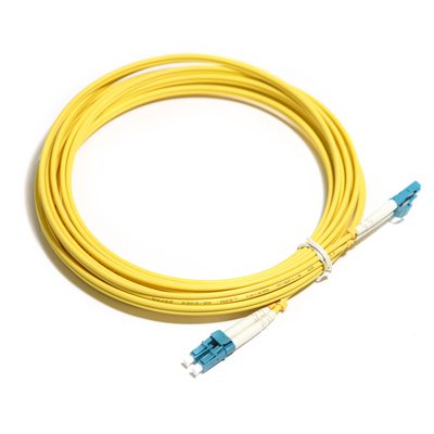 광 섬유 코드는 WLAN  LAN에 대해 두 부분으로 된 다중 모드 OM5 2M 3M 5m 10G LC-LC를 노랗게 합니다