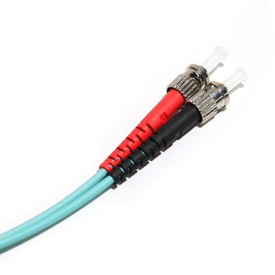 10G LC-ST 두 부분으로 된 다중 모드 광섬유는 WLAN LAN에 대해 OD3.0 OM3 0.8M 1.5M 2M을 끈으로 묶습니다