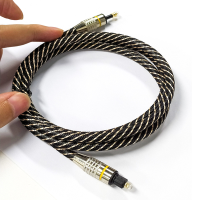 노란색 나일론 엮은 OD4.0 Toslink 광적 디지털 오디오 케이블 하이파이 사운드 코아시얼 오디오 케이블 사운드바