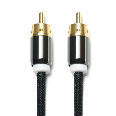 RCA 3.5MM 디지털 오디오 케이블 2/1 니트 로프 도금 사운드 바 카 오디오 용 골든 포트