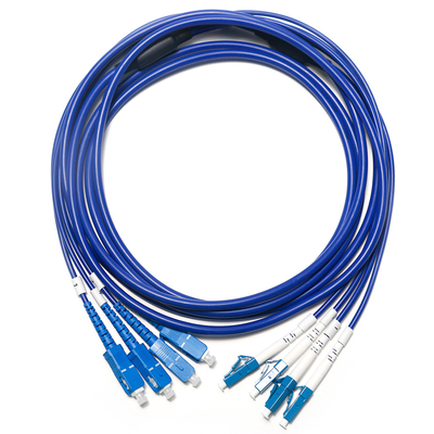 SC LC 광섬유 패치 코드 감시 WLAN LAN용 다중 모드 듀얼 코어 OM3 4/4 10G